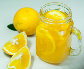 Fresh orange juice from orange fruit fresh