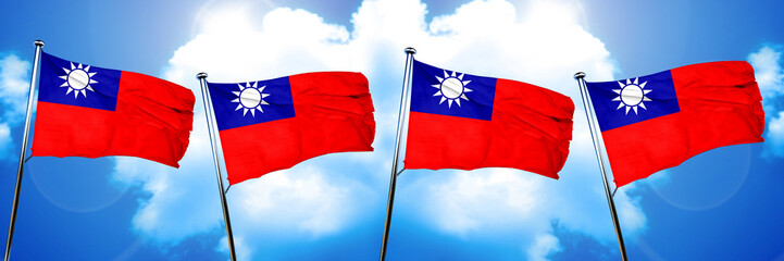 Fototapeta na wymiar Republic of china flag, 3D rendering, on cloud background