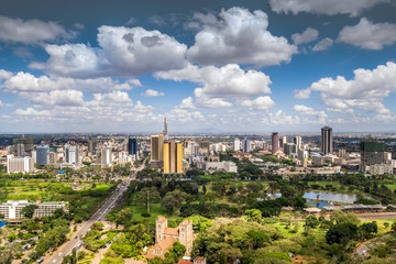 Nairobi downtown - capital city of Kenya - obrazy, fototapety, plakaty