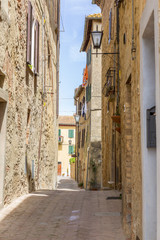 Italian village with alleys and houses
