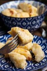 Lazy dumplings with cinnamon and sugar.