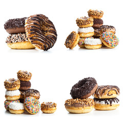  donuts isolated on white background