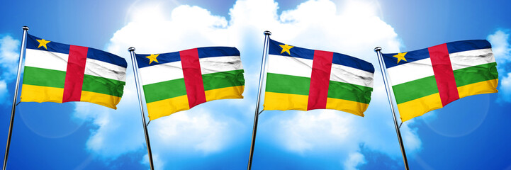 Central african republic flag, 3D rendering, on cloud background