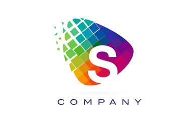 Letter S Colourful Rainbow Logo Design.