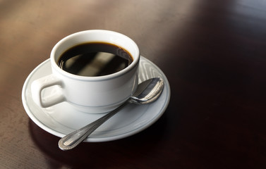 A cup of Coffee on teble in the morning