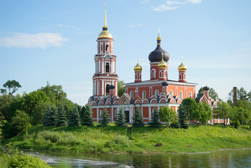 Fototapeta na wymiar Resurrection Cathedral in the city of Staraya Russa in the June sunny day. Novgorod region, Russia