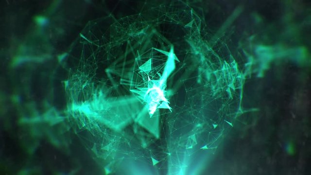Space Countdown Green 3D animation