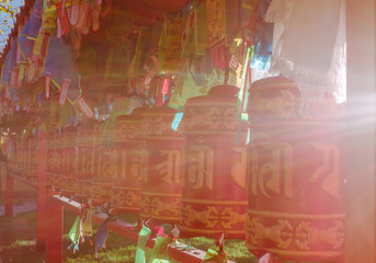 Obraz premium Buddhist prayer wheels