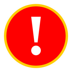 Red circle exclamation mark icon warning sign attention button