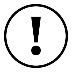 Black circle exclamation mark icon warning sign attention button