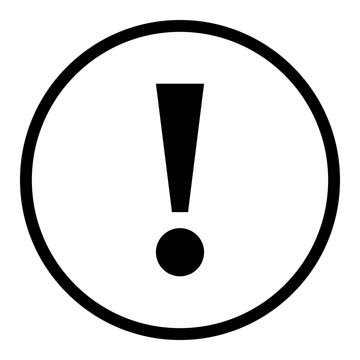 Black circle exclamation mark icon warning sign attention button