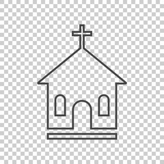 Line church sanctuary vector illustration icon. Simple flat pictogram for business, marketing, mobile app, internet on isolated background