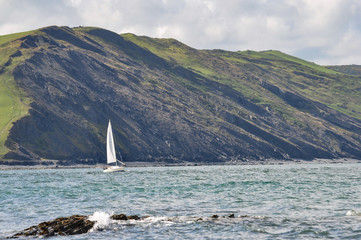 Fototapeta na wymiar Shoreline at Aberystwyth, Wales