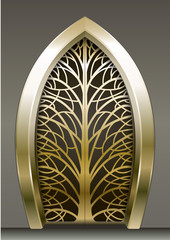 Golden Gate forging a fabulous tree. Vector graphics