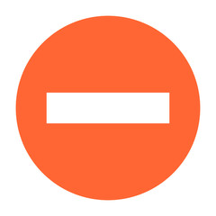 Flat minus icon circle subtraction sign round removing button