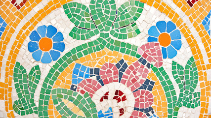 Obraz premium Trencadís de una pared del Palau de la Música, Barcelona