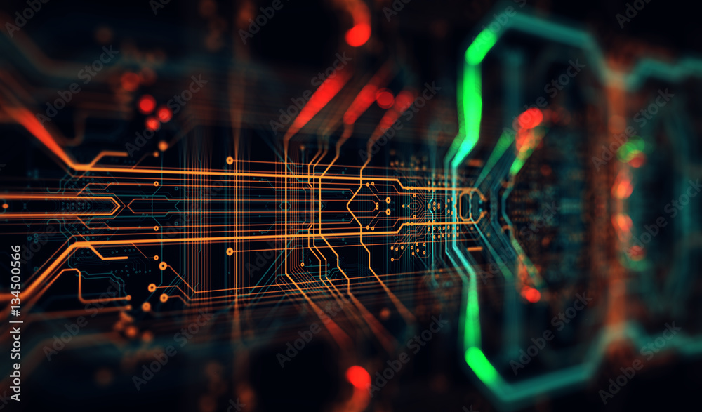 Poster Technology background/Technology background of the abstract computer motherboard, can be used in the description of technological processes, science. Can be used as digital dynamic wallpaper.