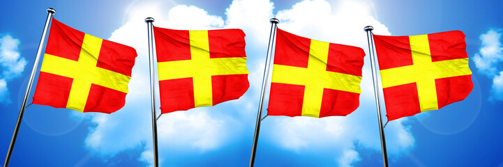 Romeo maritime signal flag, 3D rendering