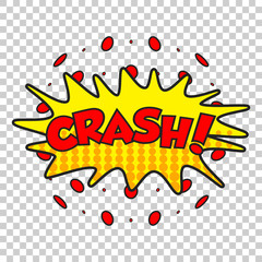 Crash comic sound effects. Sound bubble speech with word and comic cartoon expression sounds vector illustration.