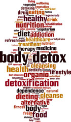 Body detox word cloud concept. Vector illustration