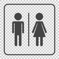 Vector man and woman icon on isolated background. Modern flat pictogram. Simple flat symbol for web site design.