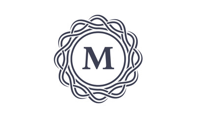 M Letter Crest Logo