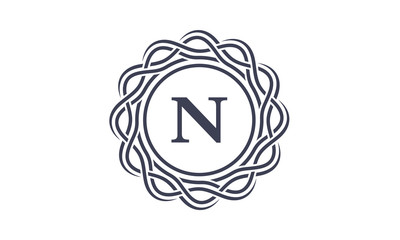 N Letter Crest Logo