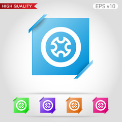 Colored icon or button of cross symbol with background