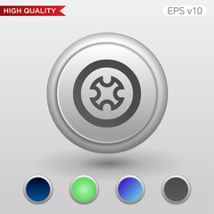 Colored icon or button of cross symbol with background