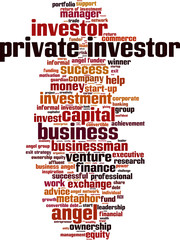 Obraz premium Private investor word cloud concept. Vector illustration