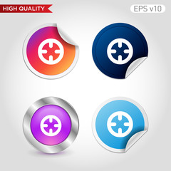 Colored icon or button of target symbol with background