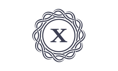X Letter Crest Logo