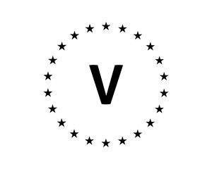 V Letter Stars Logo