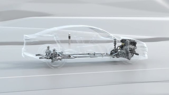 Abstract city car structure overview during drive. Opacity design 4k animation. Prores 422 codec