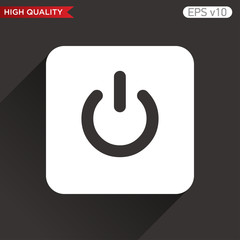 Colored icon or button of power symbol with background