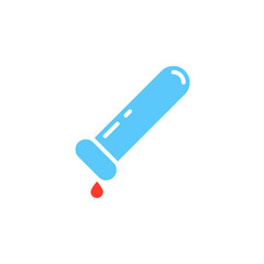 test tube, blood sample icon vector, solid logo illustration, colorful pictogram isolated on white