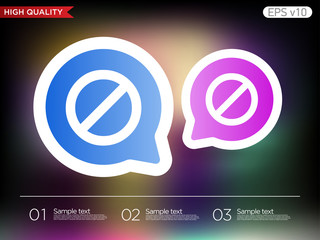 Colored icon or button of stop symbol with background
