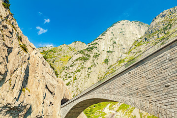 view of a arc bridge neer andermatt (teufelsbruecke) © NatureQualityPicture