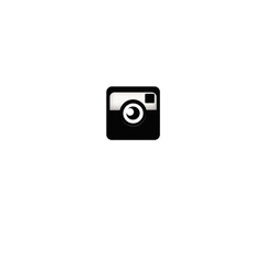 flat icon with black camera. no background