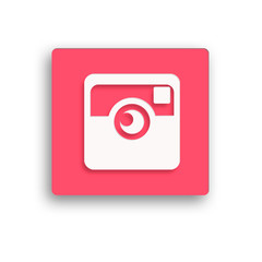 icon with white camera on a pink background