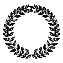 Wreath leaves ornament icon vector illustration graphic