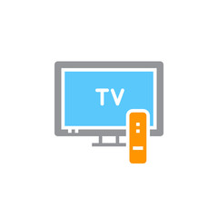 television icon vector, tv solid sign, colorful pictogram isolated on white, logo illustration