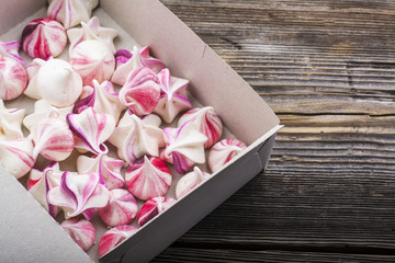 Homemade rainbow meringue kisses drops