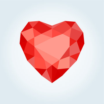 Diamond heart. Valentine's Day card. Vector illustration