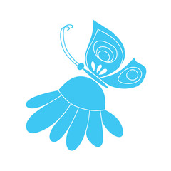 Butterfly on camomile