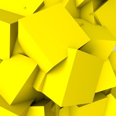 Abstract background consisting of geometric shapes. 3d yellow triangles