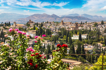 Panoramic view of Granada - obrazy, fototapety, plakaty
