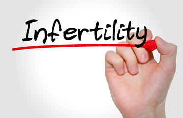 Hand writing inscription Infertility with marker, concept