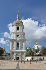 Fototapeta na wymiar Ukraine. Kiev. View at bell tower of Saint Sophia Cathedral