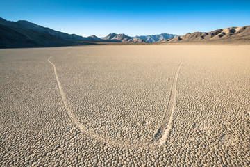 The Race track, Rock gone, Death valley, California, USA